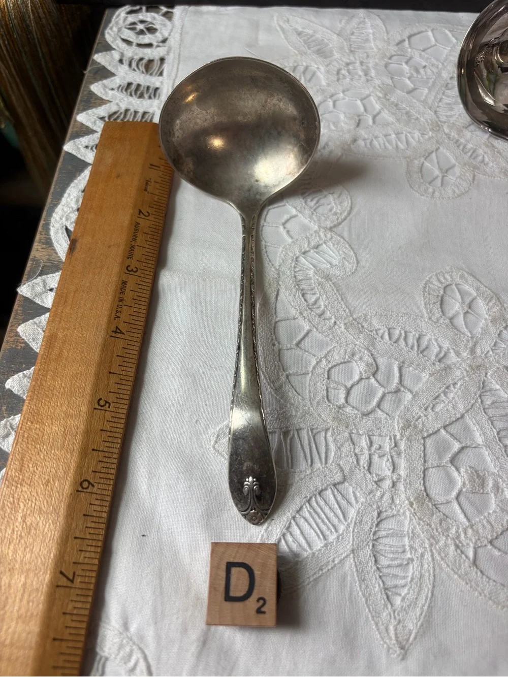 Vintage silver spoons gravy ladles ornate serving utensils